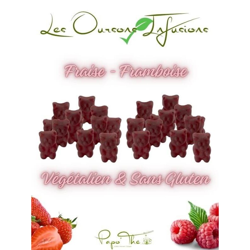 bonbon à infuser fraise framboise végétalien