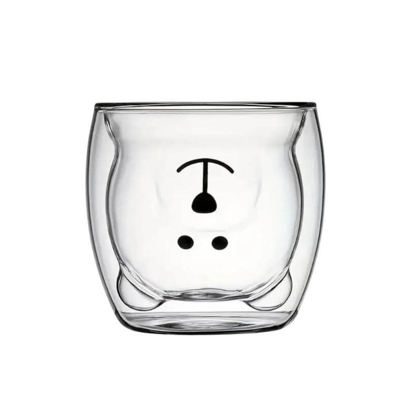 tasse transparente ourson pour boisson chaude”